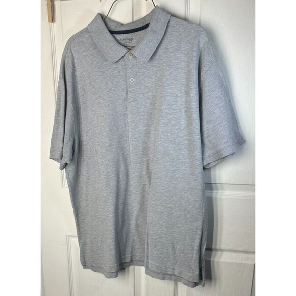 St. Johns Bay Polo Men's Size XL Gray Short Sleeve Machine Wash Tumble Dry - Picture 1 of 6